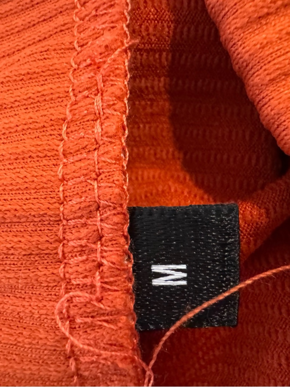 Rust Orange Ribbed Midi Skirt - Picture 3 of 3